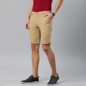 Men Solid Slim Fit Regular Shorts